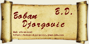 Boban Đorgović vizit kartica
